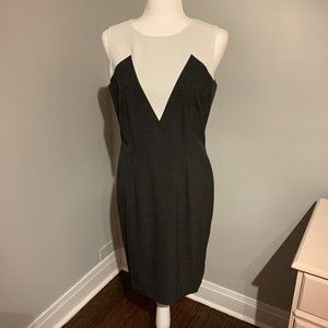 *Like New* Ann Taylor Grey and White Sleeveless Tailored Sheath Dress, Size 8
